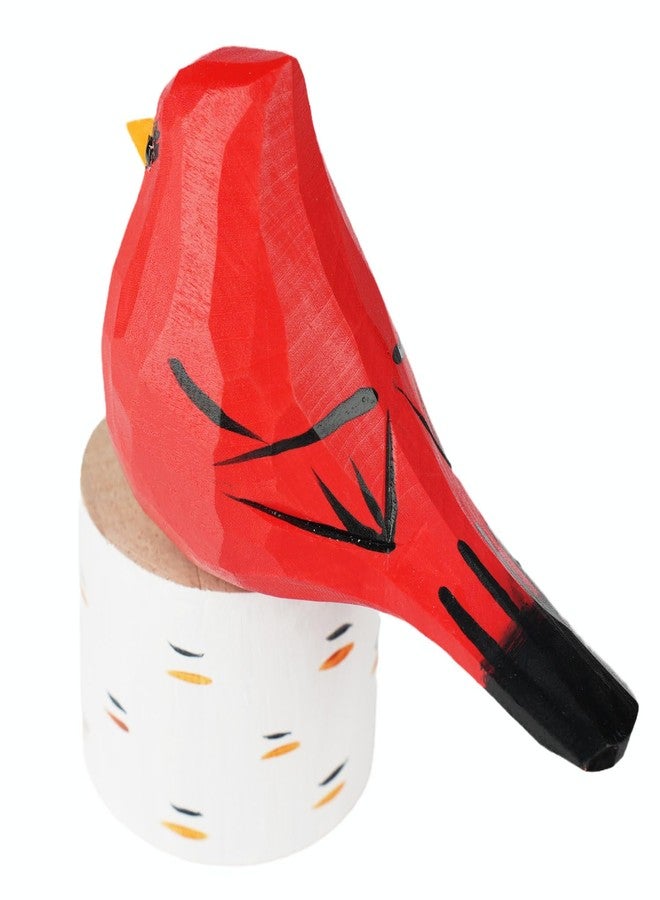 VIPbuy Handmade Wood Bird Figurines, Hand Carved Painted Wooden Bird Ornaments Crafts Home Office Desktop Decor Gifts (Male Cardinal) - Image 5